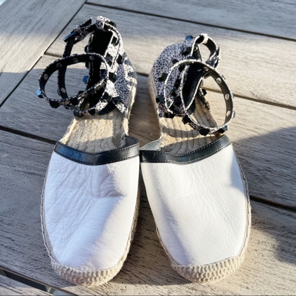 Rebecca Minkoff White and Black Espadrilles